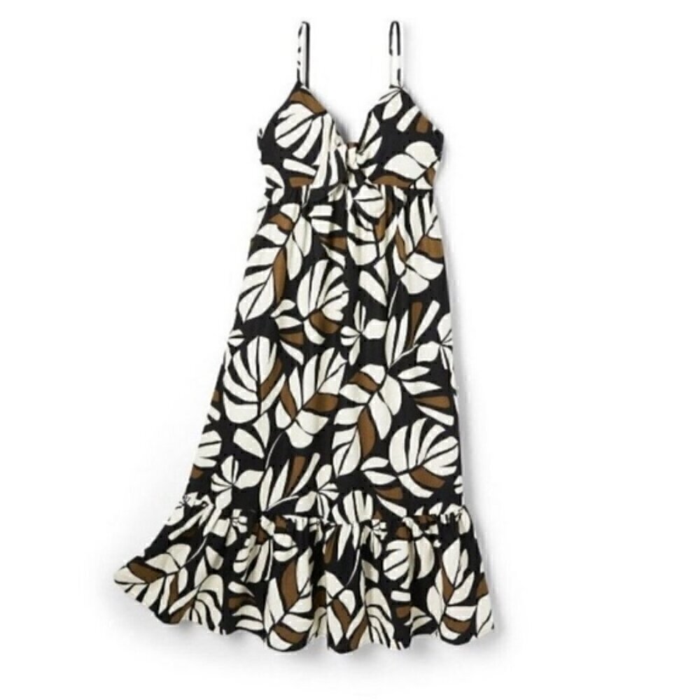 Tabitha Brown X Target Botanical Print Sleeveless Tie-Front Dress XS NWT